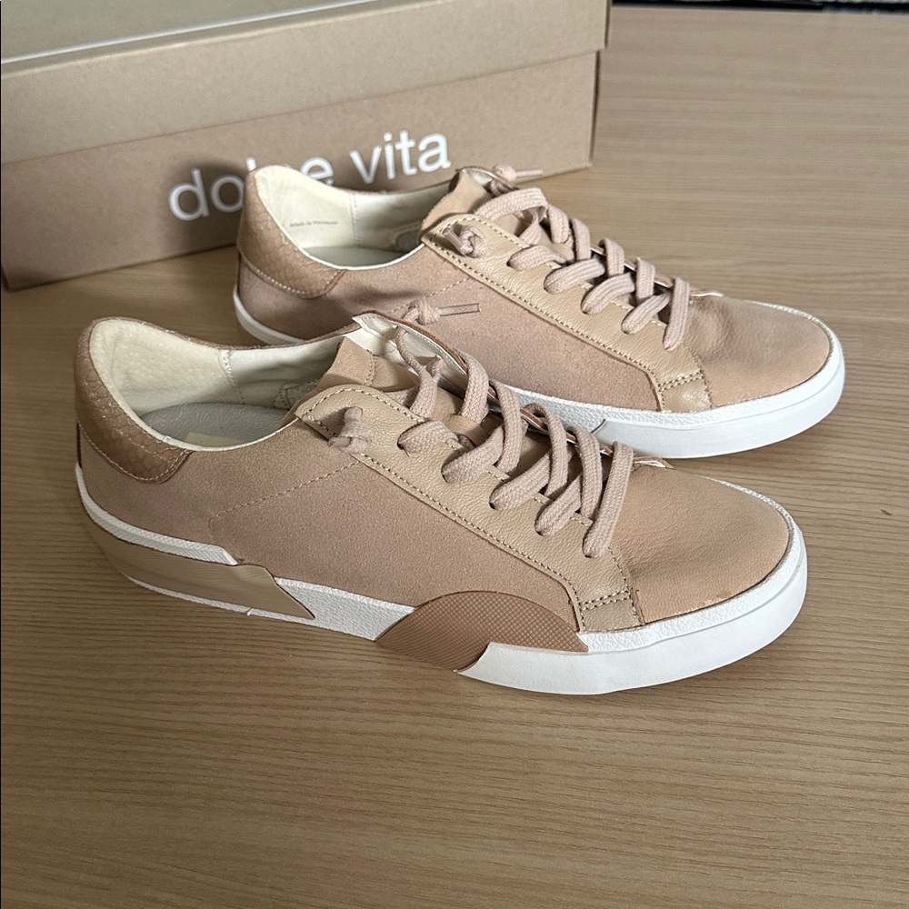 Dolce Vita Zina Dune Multi Suede Sneakers 6.5 - Picture 3 of 15